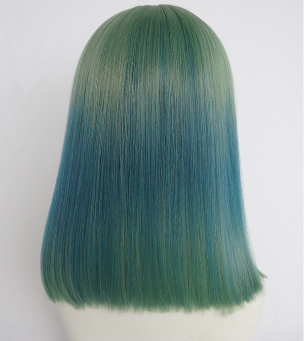 GREEN GRADIENT BLUE WIG KF40377