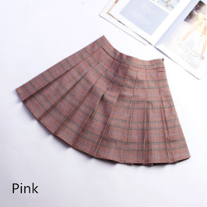 Jfashion Plaid Pleated Skirt KF30366
