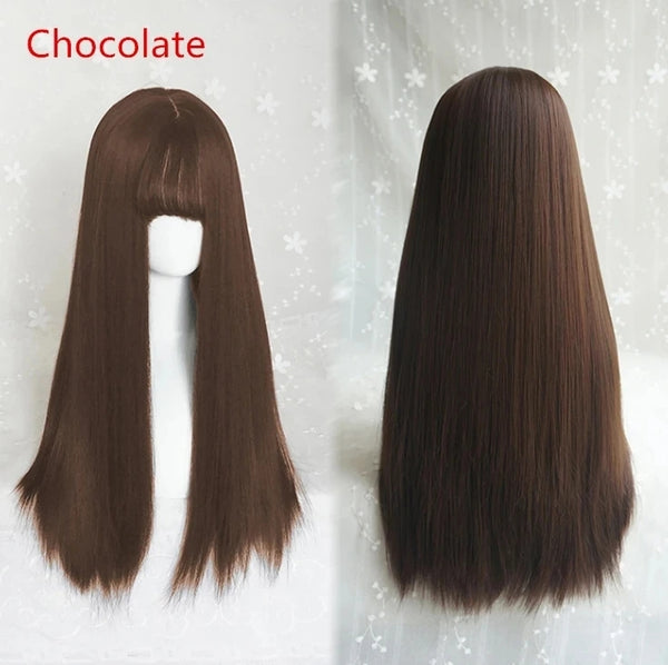 BLACK LONG STRAIGHT WIG KF60428