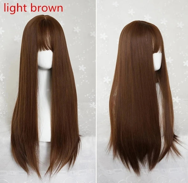 BLACK LONG STRAIGHT WIG KF60428