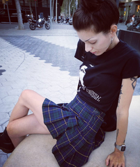 High waist plaid skirt KF2373