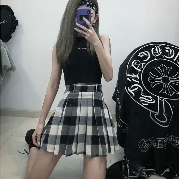 Ulzzang plaid skirt KF90277