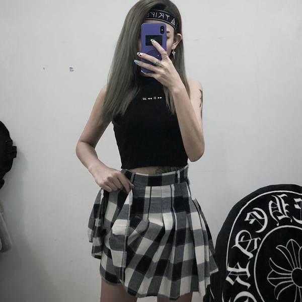 Ulzzang plaid skirt KF90277