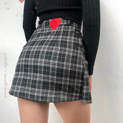 Love heart plaid skirt KF90359