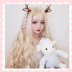 Golden long roll wig KF90444