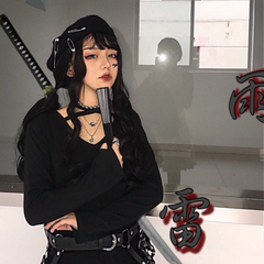 Punk black beret KF90536