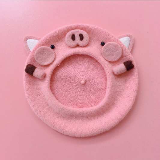 Pink pig beret KF9274