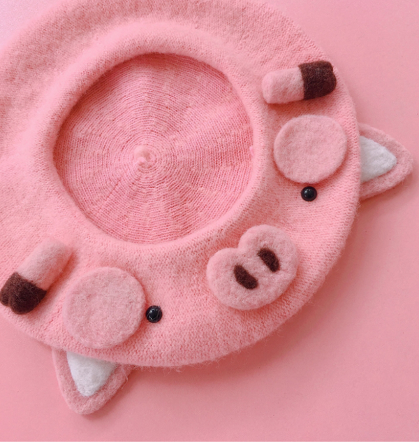 Pink pig beret KF9274