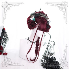 WINE RED LONG CURLY HAIG WIG KF9339