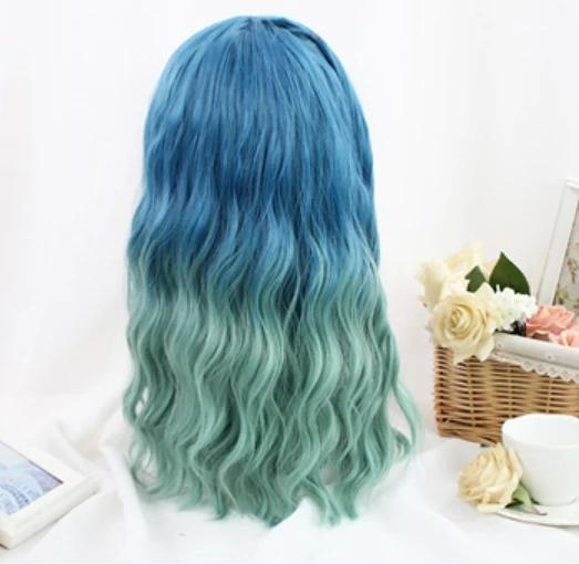 BLUE GREEN GRADIENT WIG KF9483