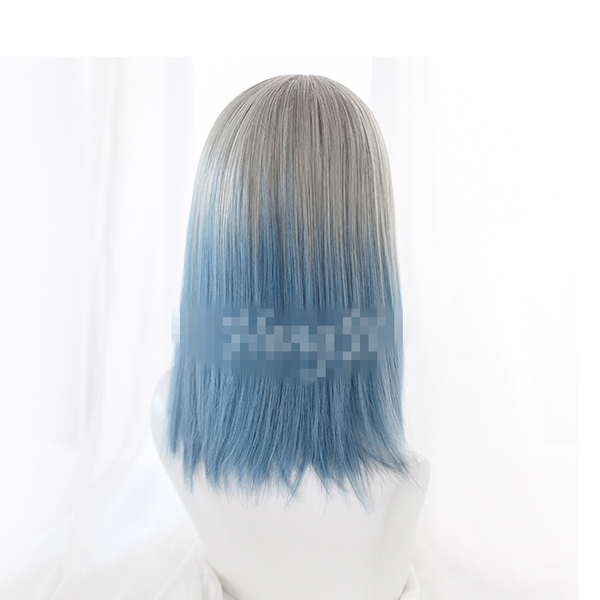 Blue and gray gradient wig KF9512