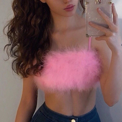 Pink plush vest KF9583
