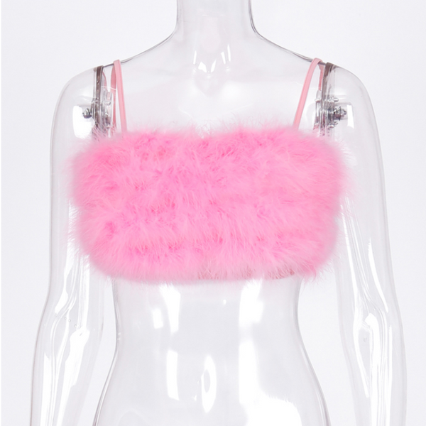 Pink plush vest KF9583