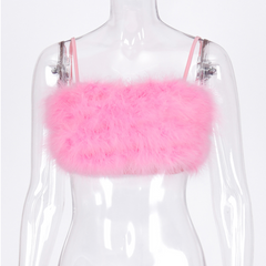 Pink plush vest KF9583