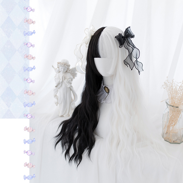 Black and white wig KF81180