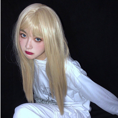 Long straight blond wig KF81216