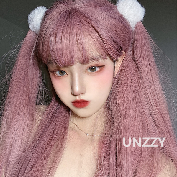 Pink long straight wig KF81375