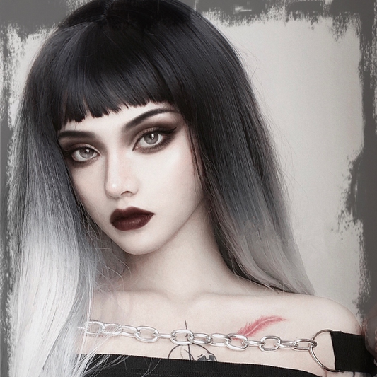 Gray Long Straight Wig KF81421