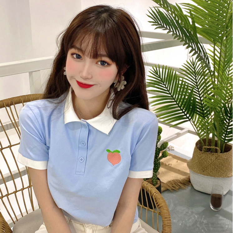 Fruit embroidery T-shirt KF81447