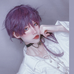 Personality purple wig KF81559