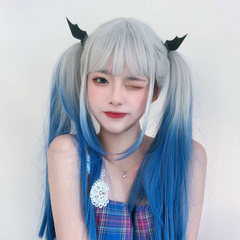 Blue and white gradient wig KF81622