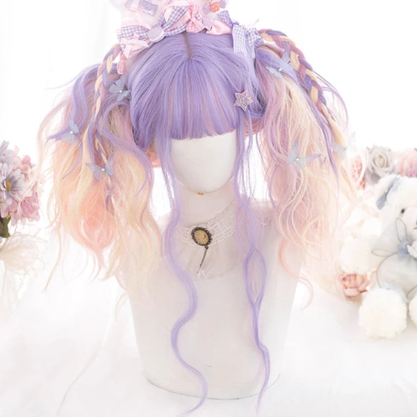 Purple pink gradient wig KF81848