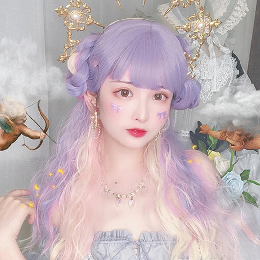 Purple pink gradient wig KF81848