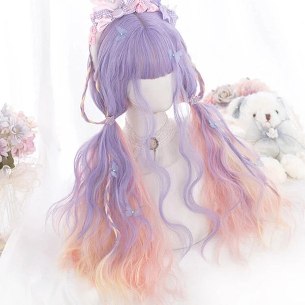 Purple pink gradient wig KF81848