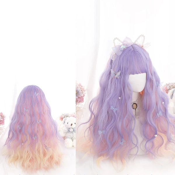 Purple pink gradient wig KF81848