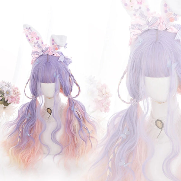 Purple pink gradient wig KF81848