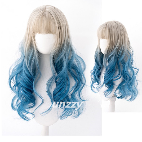 Gradient blue wig KF81938