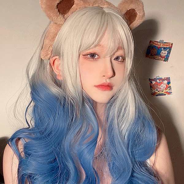 Gradient blue wig KF81938