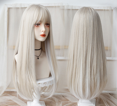 White long straight wig KF82023
