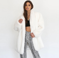 White plush coat  KF81572