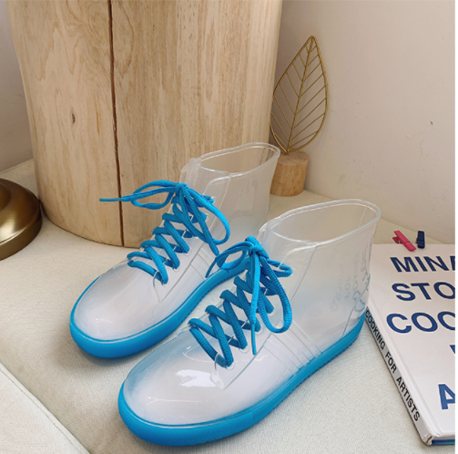 Fashion transparent rain boots KF81990