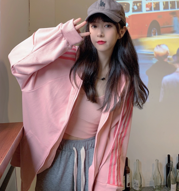 Pink hooded sweatshirt   KF30376