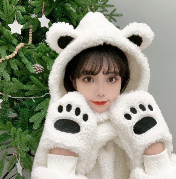 Bear Ear Sweater + Scarf Two-piece Set  KF82340