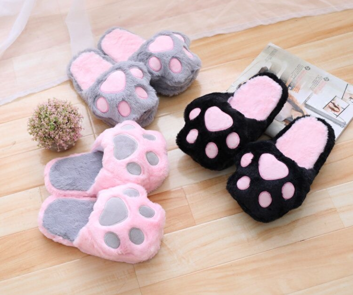 Cat's claw cotton slippers   KF82357