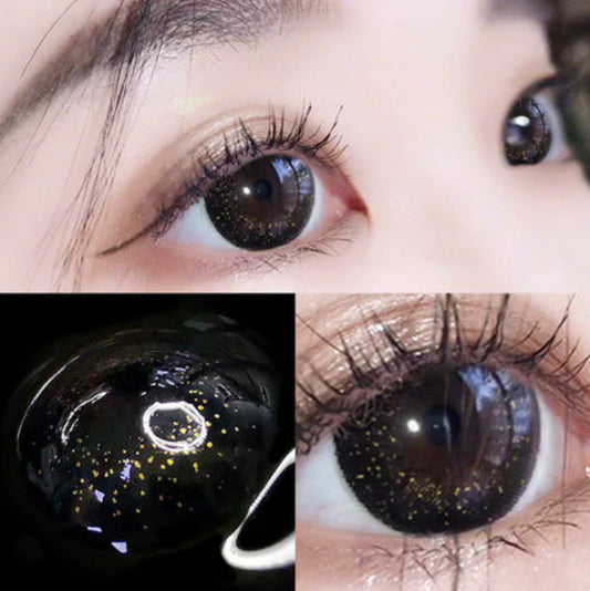 Black gold contact lenses (two pieces)  KF83235