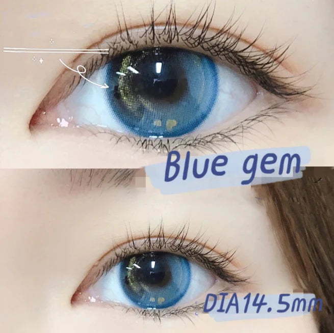 BLUE GEMSTONE CONTACT LENSES(TWO PIECES)  KF83240