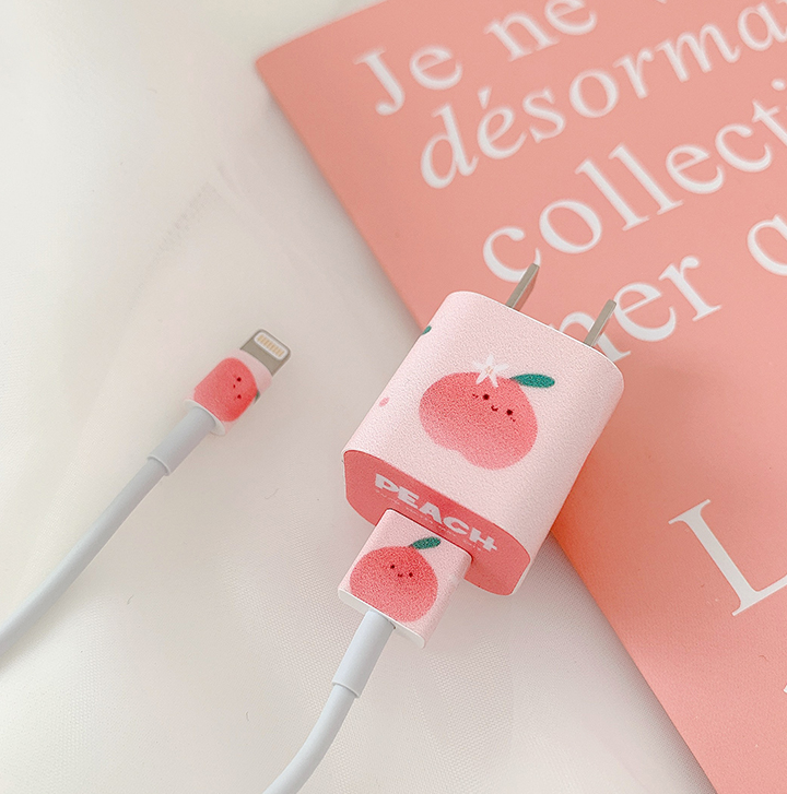 Peach iphone charger sticker KF82731