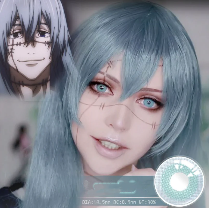 cosplay blue contact lenses (two pieces)  KF1208