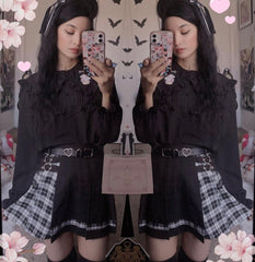 harajuku plaid skirt  KF30374