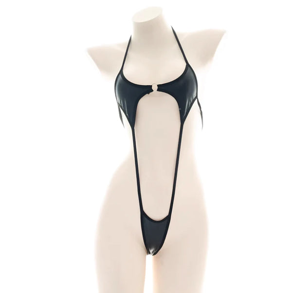 One-piece patent leather bikini  KF83585