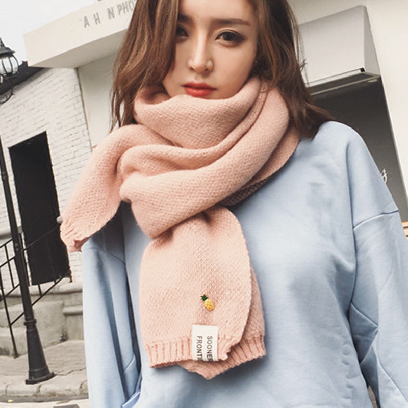 Warm knitted wool scarf KF90054