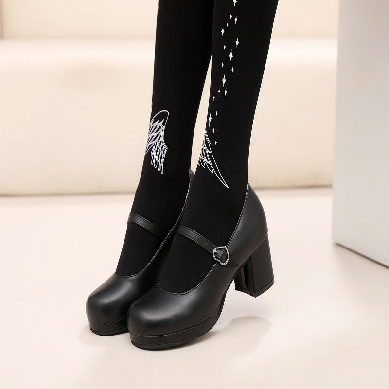 retro high heels  shoes KF2248