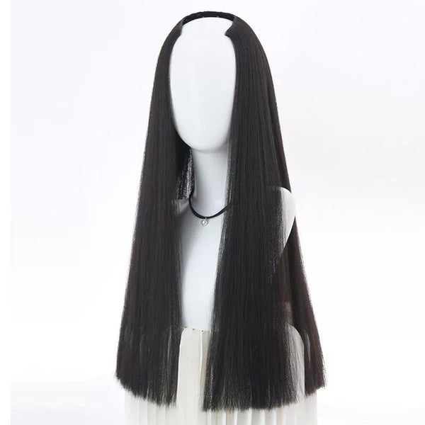 BLACK LONG STRAIGHT WIG KF40486