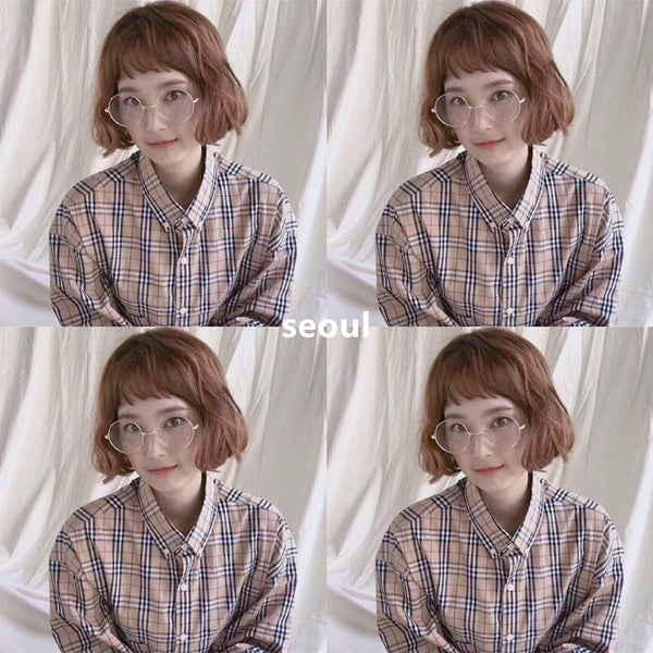Retro soft sister plaid shirt KF2023
