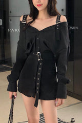 Korean fashion shirt skirt dress  KF2361