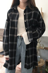 Korean plaid shirt coat KF2240